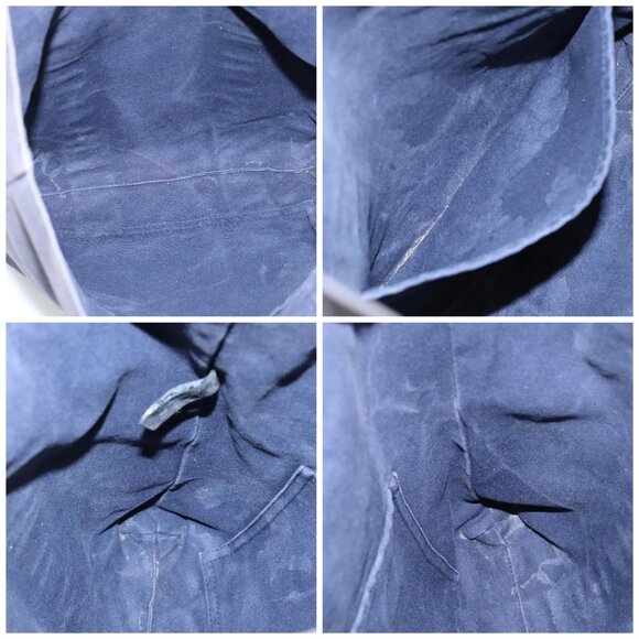 HERMES Fourre Tout cabas Tote Bag Canvas Navy Khaki Auth bs20268 - Picture 15 of 16